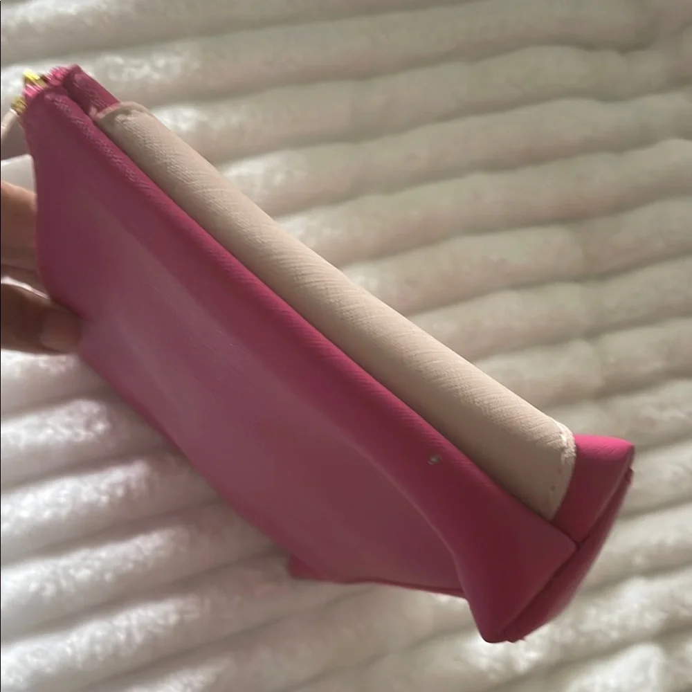 Elizabeth Arden Pink and Cream Bow Cosmetic Bag NWOT